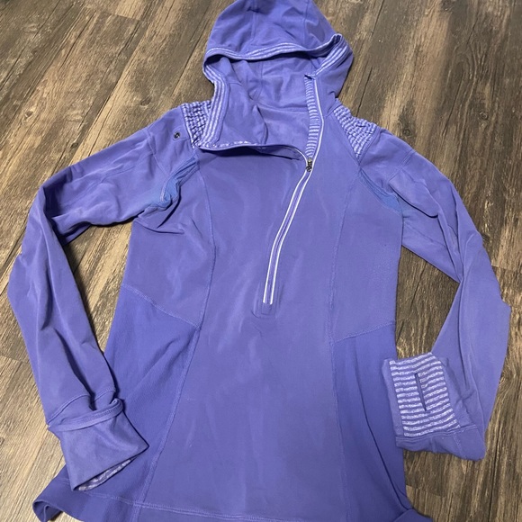 lululemon athletica Jackets & Blazers - Lululemon half zip blue jacket with hood